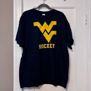 West Virginia University Hockey T-Shirt | Size XL | Navy w/gold lettering | NEW